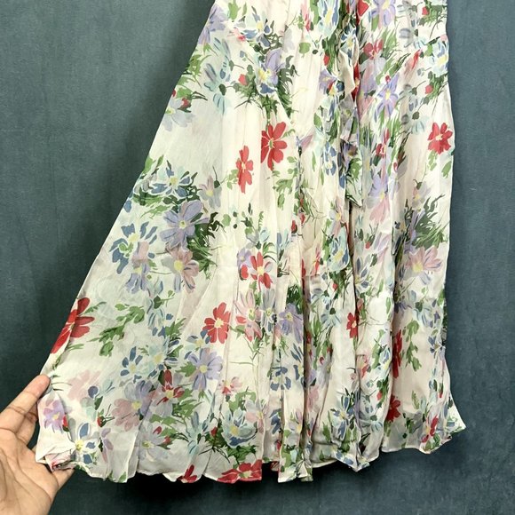 Polo Ralph Lauren Dress Womens Size 0 Multicolor Floral Flutter Sleeve - Picture 9 of 16